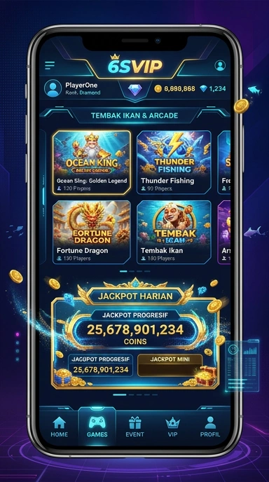 Antarmuka pengguna 6svip yang sederhana dan intuitif.